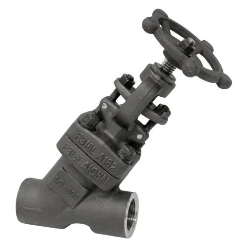 Forged Steel Y-Pattern Globe Valve (Class 800, ASTM A105N)